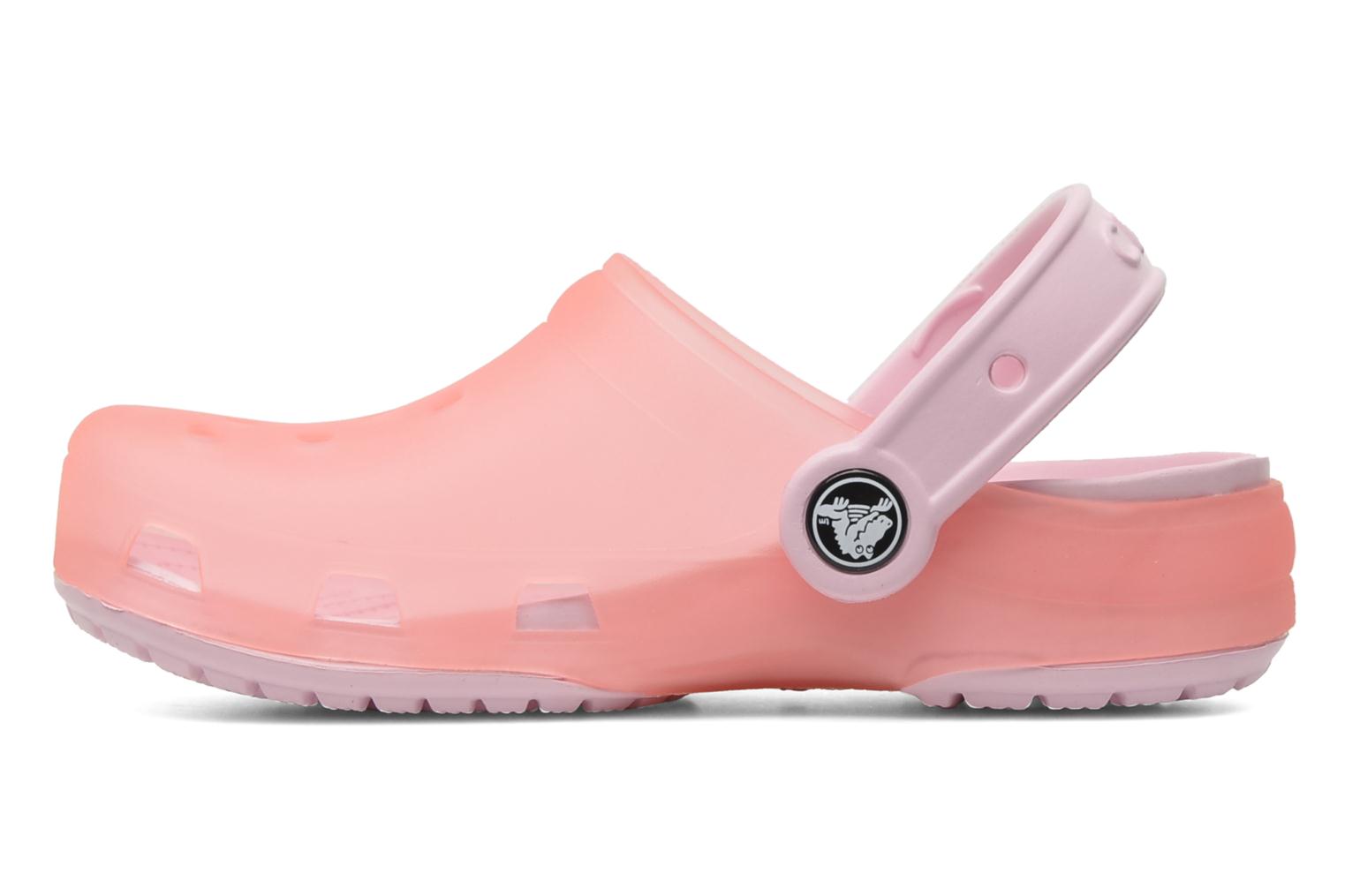 pink translucent crocs