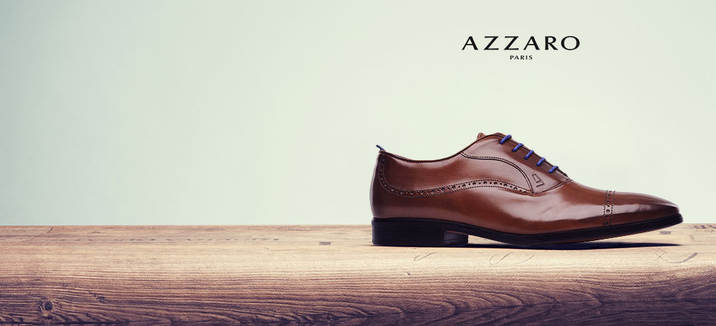 chaussure azzaro lacet bleu