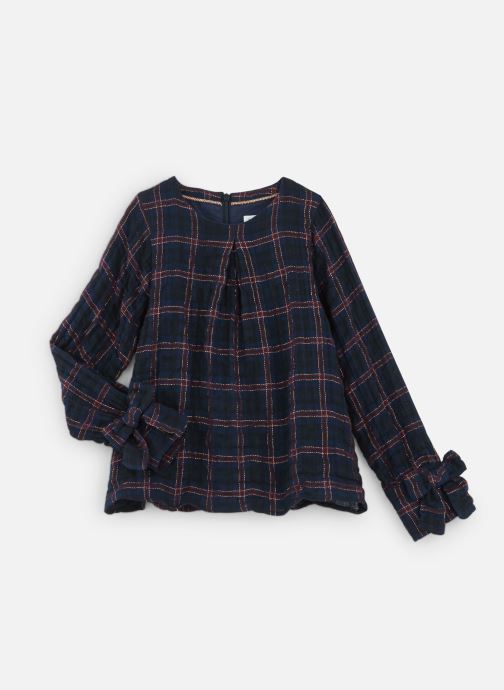 Blouse Marine à carreaux et fils en lurex par Jean Bourget