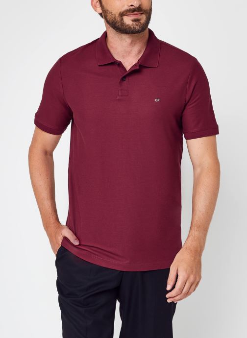 Refined Pique Logo Slim Polo par Calvin Klein