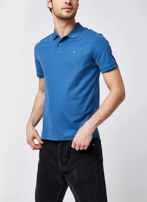 Refined Pique Logo Slim Polo par Calvin Klein