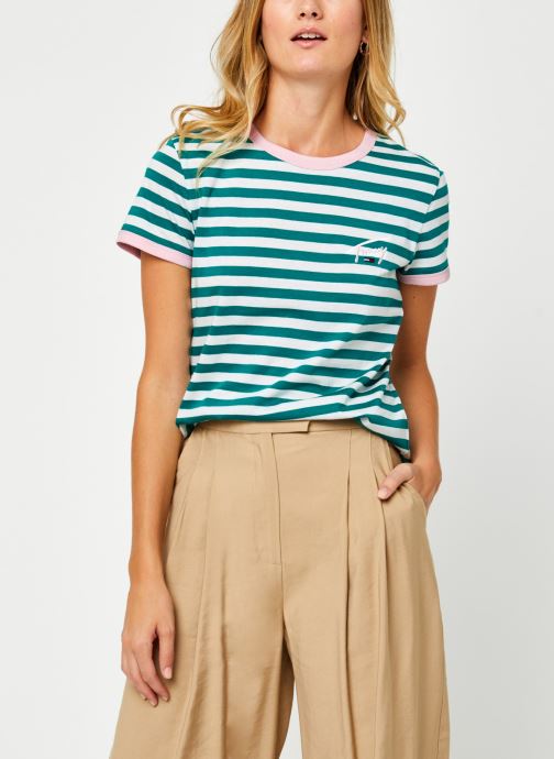 TJW Logo Stripe Ringer Tee par Tommy Jeans