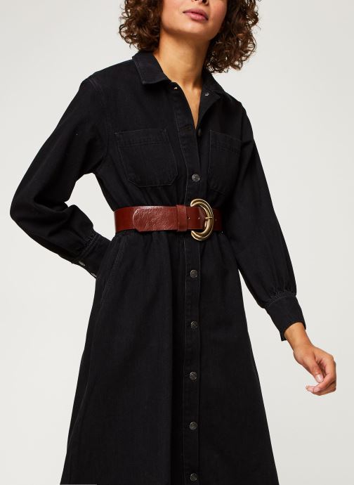 Slfally Ls Midi Black Denim Dress W par Selected Femme