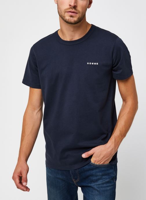 Slhnicki Emb Ss O-Neck Tee W par Selected Homme