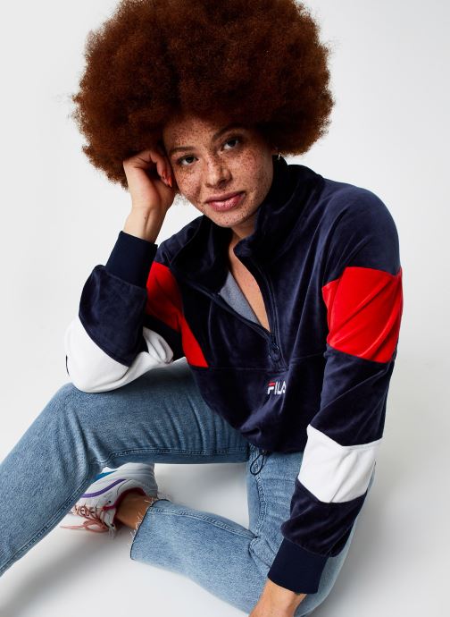 Bellini Cropped Velvet Half Zip par FILA