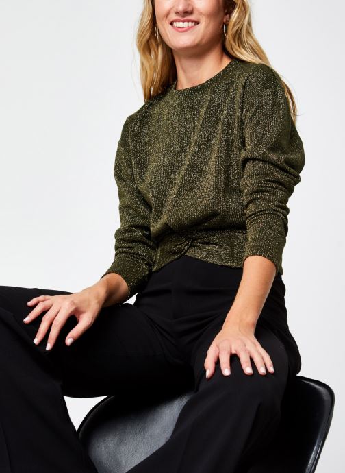 Cropped knotted long sleeve tee in lurex jersey quality par Scotch & Soda