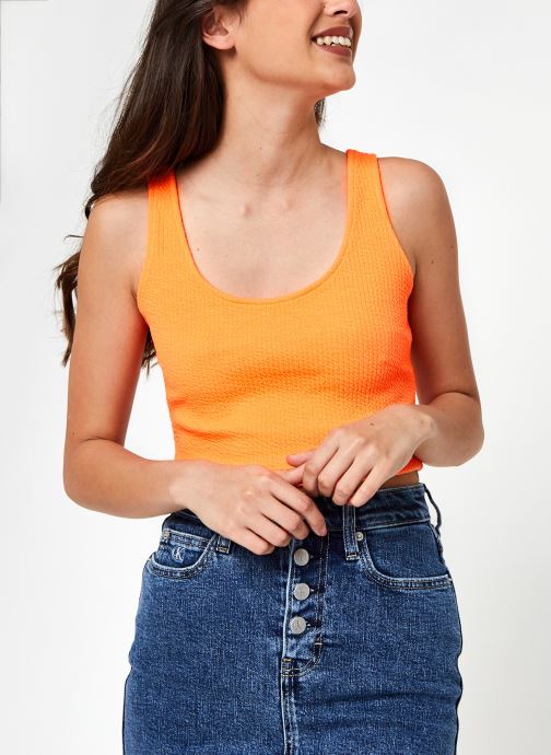 Slub Rib Cropped Strappy Top par Calvin Klein Jeans