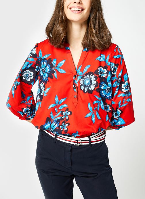 Voile Floral Blouse 3/4 Slv par Tommy Hilfiger
