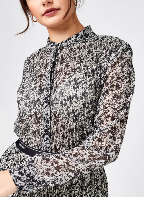 Georgette Ls Plisse Blouse par Calvin Klein