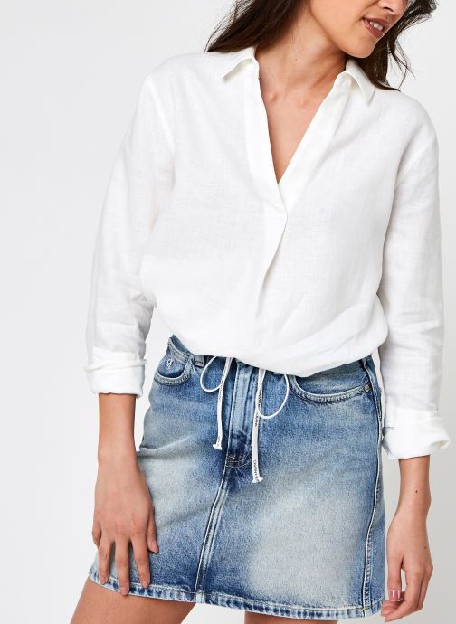 Linen Ls Open Neck Shirt par Calvin Klein