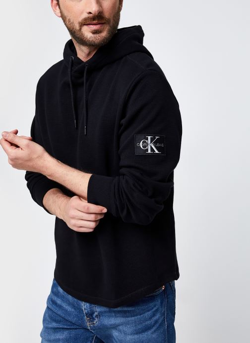 Monogram Badge Waffle L/S Hoodie par Calvin Klein Jeans