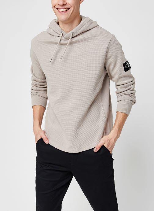 Monogram Badge Waffle L/S Hoodie par Calvin Klein Jeans