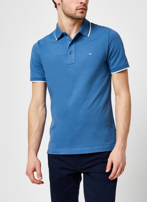 Stretch Tipping Slim Polo par Calvin Klein