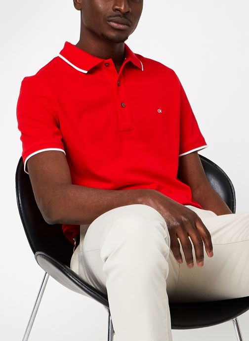 Stretch Tipping Slim Polo par Calvin Klein