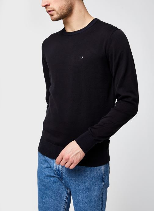 Cotton Silk C-Neck Sweater par Calvin Klein