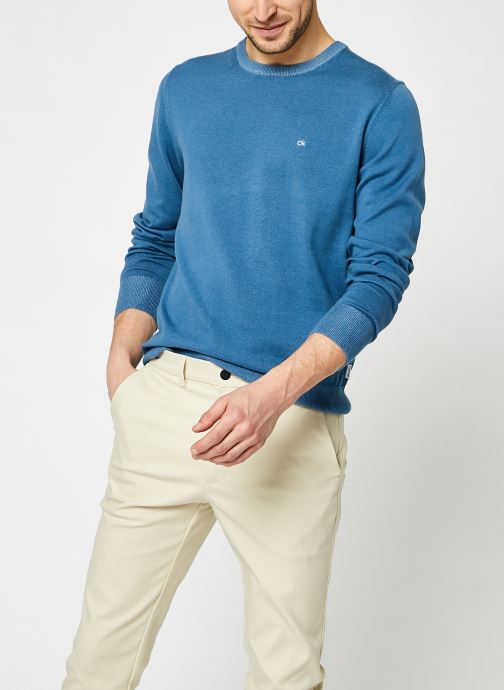 Cotton Silk C-Neck Sweater par Calvin Klein