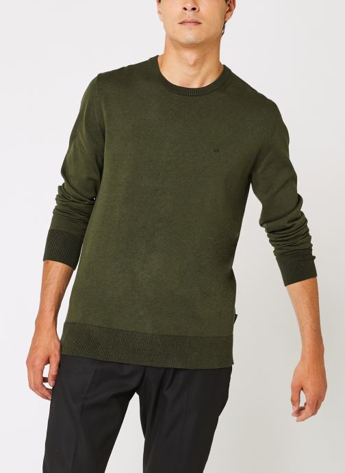 Cotton Silk C-Neck Sweater par Calvin Klein