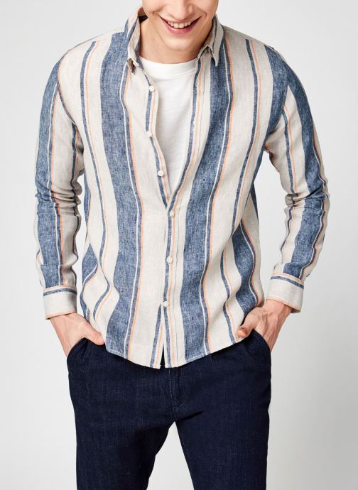 Chemise Larch Lin Rayures par Knowledge Cotton Apparel