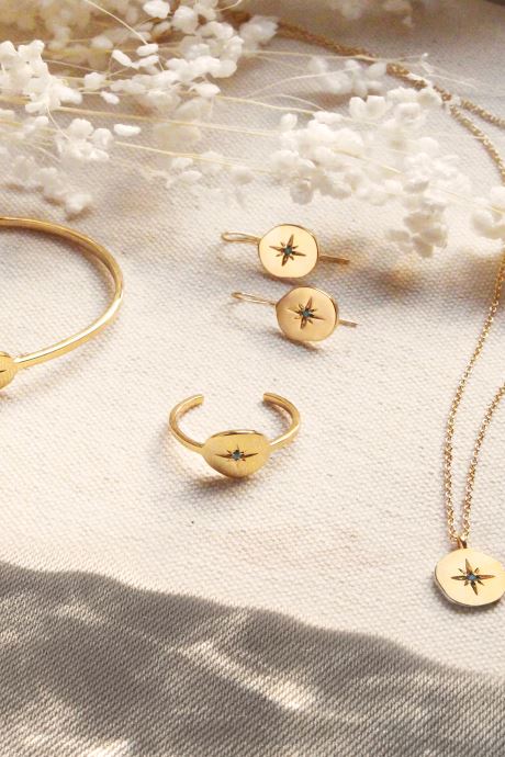 Bague Doré Celeste par Nilaï