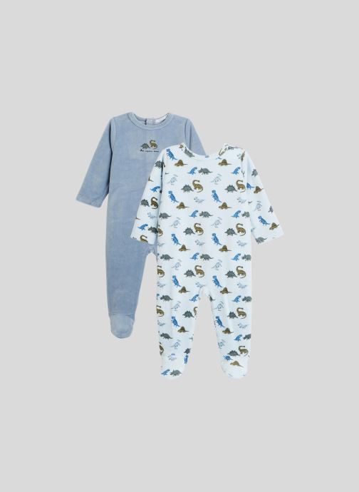 Lot de 2 pyjamas imprimés en velours contenant du coton BIO par Bout'Chou