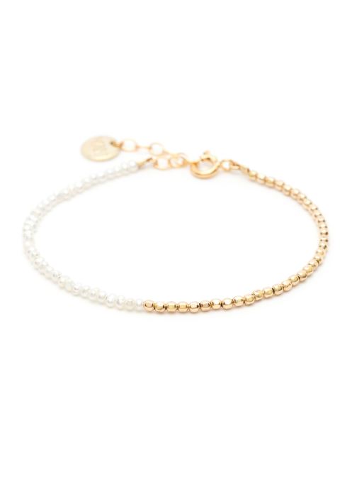bracelet queen bi-colore or jaune blanc par YAY Paris