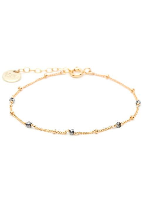 bracelet satellite pierres or jaune gris par YAY Paris