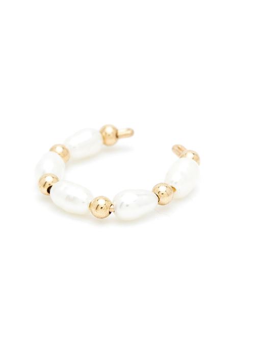Faux piercing Grain de riz Simple or jaune blanc par YAY Paris