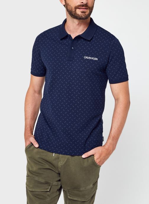 Micro Pattern Slim Polo par Calvin Klein