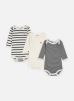 Petit Bateau Vêtements Lot de 3 Bodies Us Manches Longues - Bébé pour Accessoires Unisex 6M A01TB00-ZGA