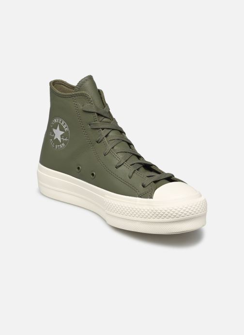 Baskets Converse Chuck Taylor All Star Lift Leather Matte Neutrals Hi W pour Femme