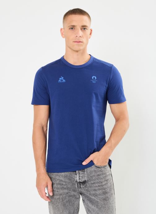 Vêtements Le Coq Sportif ESS P24 Tee SS N°2 M blue depths - JO 2024 pour  Accessoires