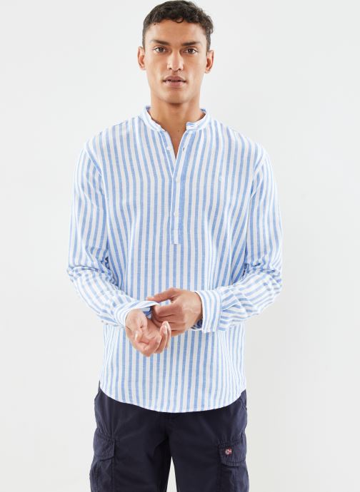 Vêtements Jack & Jones JPRCCMAZE LINEN HALF PLACKET SHIRT L/S pour Accessoires