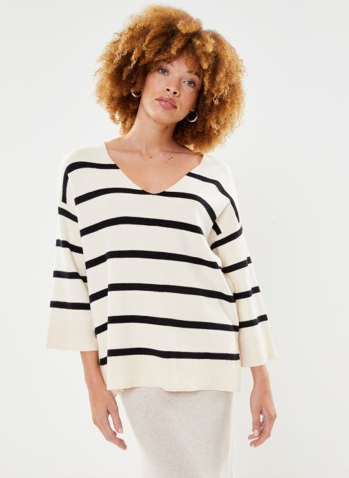 Vêtements Vero Moda Vmsaba 3/4 V-Nck Stripe Pullover Ga Noos pour Accessoires