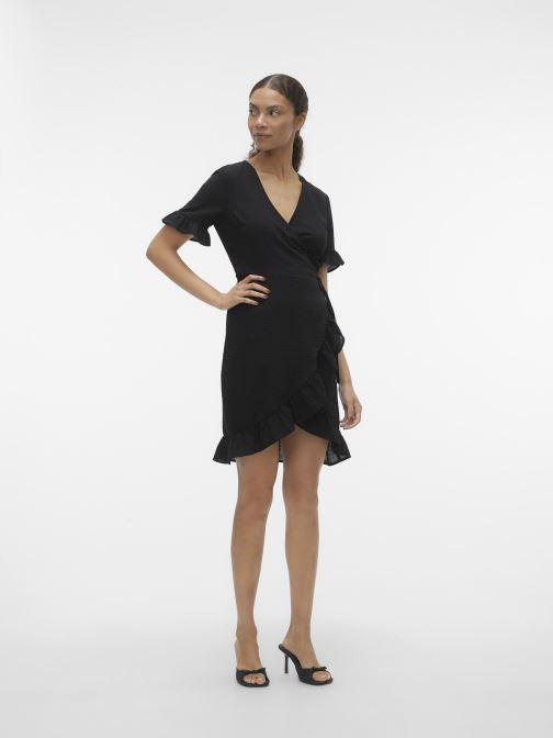 Vêtements Vero Moda Vmchris Ss Short Wrap Dress Wvn Ga pour Accessoires