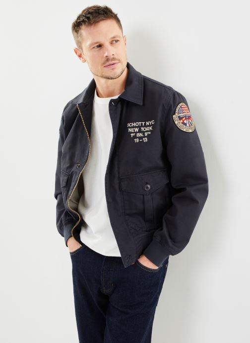 Vêtements Schott Blouson Pilote Zippe Brode Dos Schott. pour  Accessoires