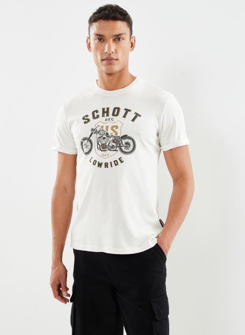 Vêtements Schott Tshirt Col Rond Imprime Motor Schott pour  Accessoires