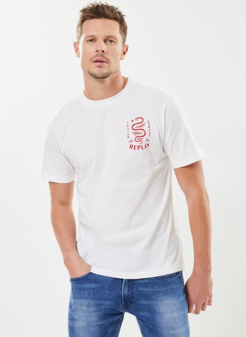 Vêtements Replay T-shirt col rond blanc serpant pour  Accessoires