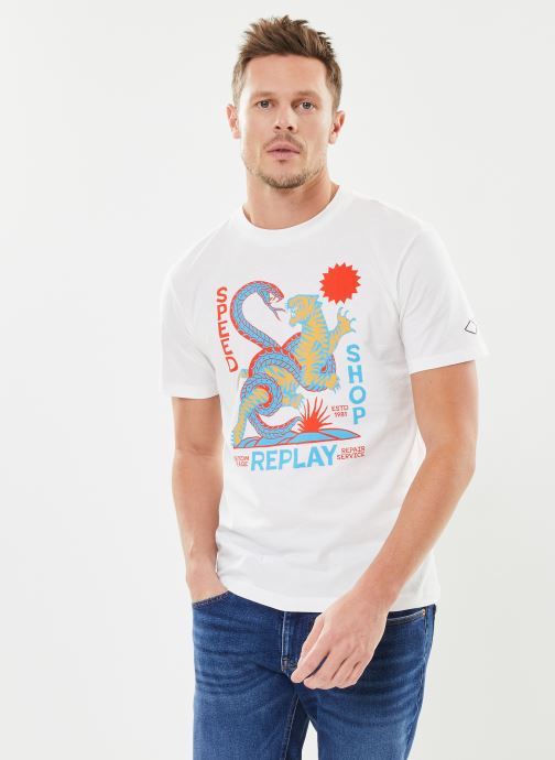 Vêtements Replay T-shirt col rond blanc "tigre/serpant" pour  Accessoires