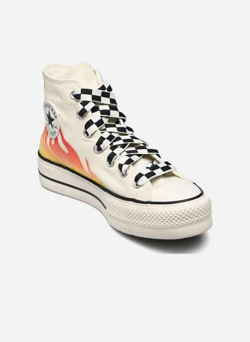 Baskets Converse Chuck Taylor All Star Lift Canvas Flame Check Hi W pour  Femme