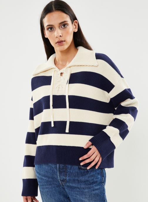 Vêtements GANT Block Stripe Lace Up Knit Rugger pour  Accessoires