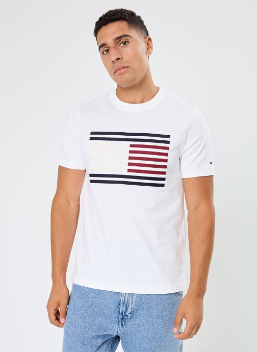 Vêtements Tommy Hilfiger Grossgrain Flag Tee MW0MW35460 pour  Accessoires