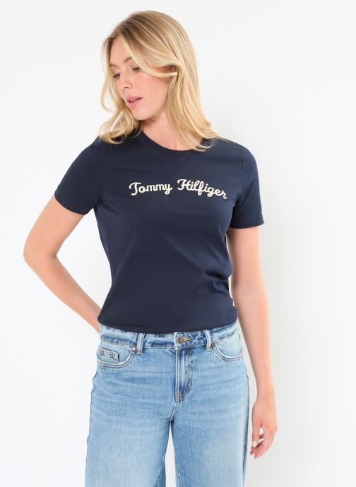 Vêtements Tommy Hilfiger Reg Script C-Nk Ss WW0WW42589 pour  Accessoires