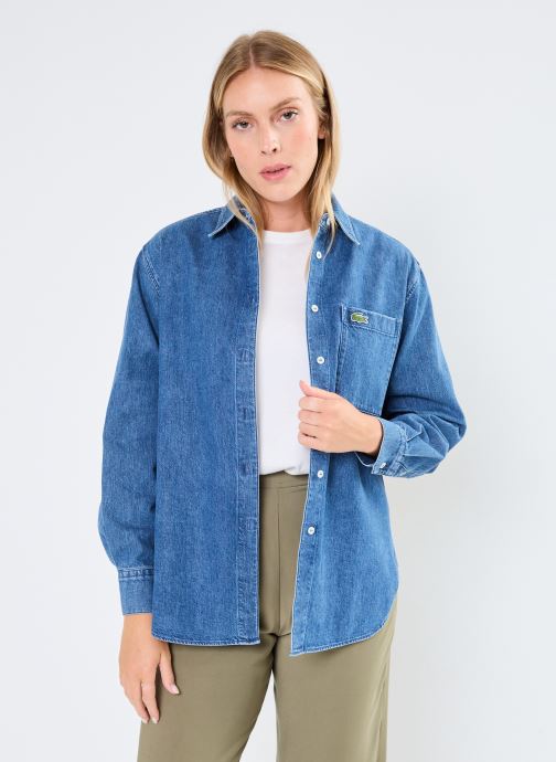 Vêtements Lacoste Chemise en denim oversize avec poche poitrine pour Accessoires