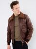 Schott Vêtements Blouson Aviateur Avec Col En Peau De Mouton pour Accessoires Male S LCAVIATION24-Brown