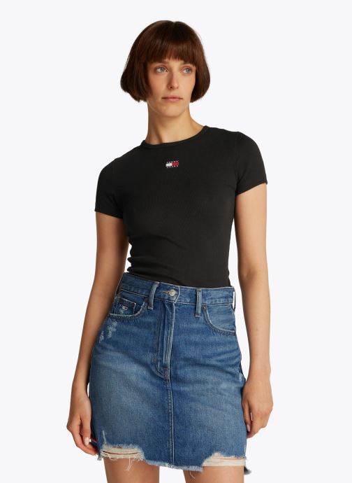 Vêtements Tommy Jeans Tjw Slim Badge Rib T DW0DW17881 pour Accessoires