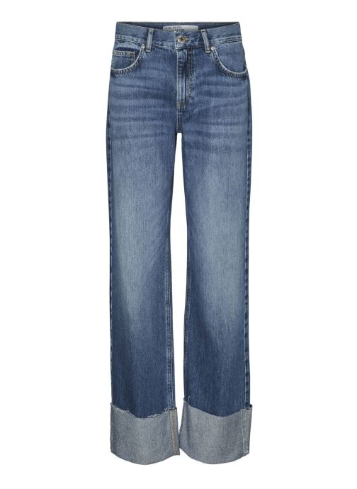 Vêtements Vero Moda VMALLISON MR STRAIGHT FOLDUP JEANS DO336 pour Accessoires
