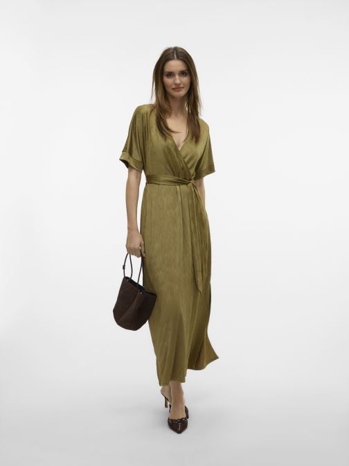 Vêtements VMCABINA C/S V-NECK 7/8 DRESS JRS LCS pour Accessoires - Vero Moda - Modalova