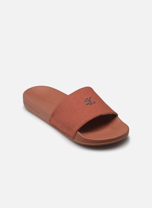 Sandales et nu-pieds Calvin Klein SLIDE MONOGRAM HARDW pour Femme