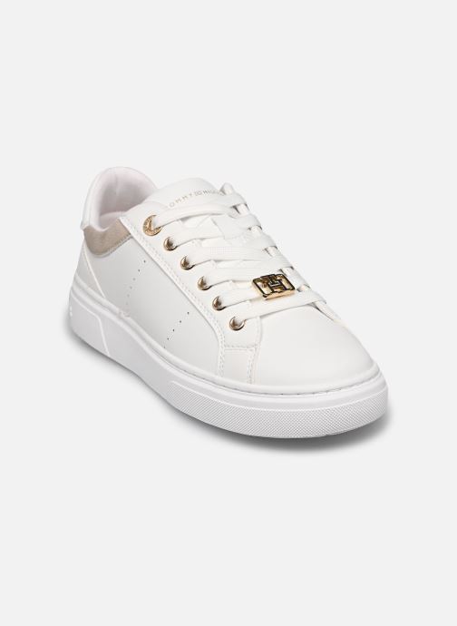 Baskets Tommy Hilfiger LOW CUT LACE-UP SNEAKER WHITE/PLATINUM pour Enfant