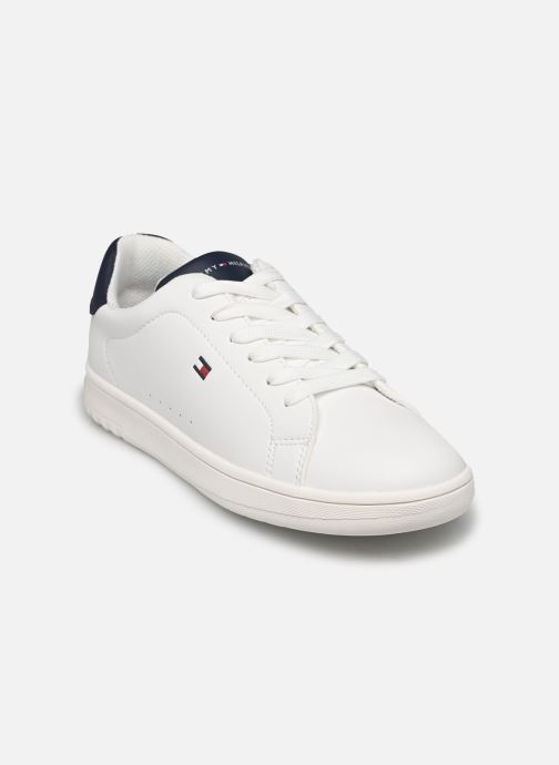 Baskets Tommy Hilfiger LOW CUT LACE-UP SNEAKER WHITE/BLUE pour Enfant